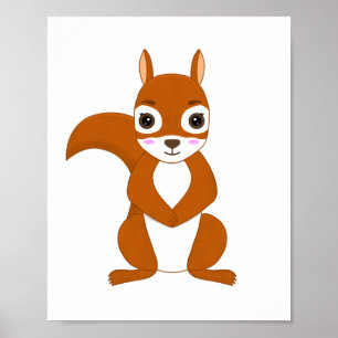 Niedliches Eichhörnchen Kawaii Poster