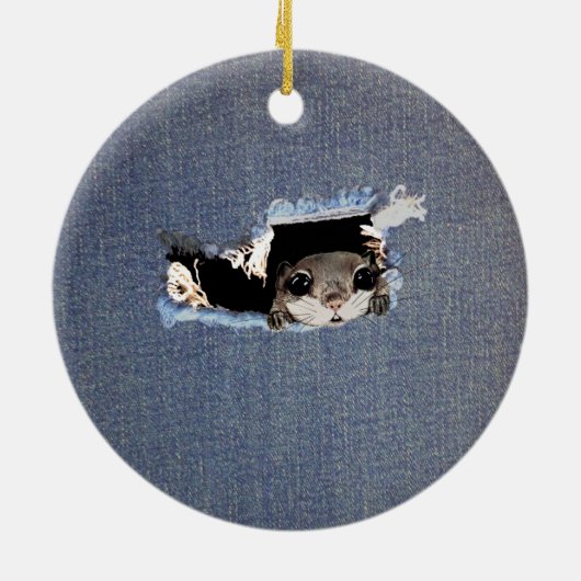 Niedliches Eichhörnchen Keramik Ornament (Hinten)