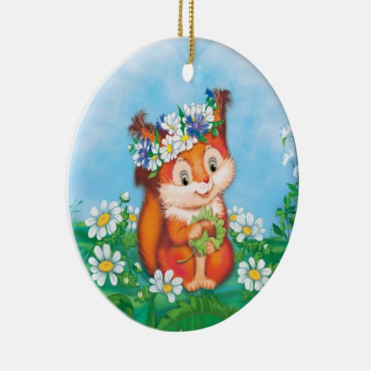 niedliches Eichhörnchen Keramik Ornament (Rechts)