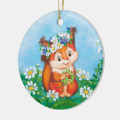 niedliches Eichhörnchen Keramik Ornament (Links)