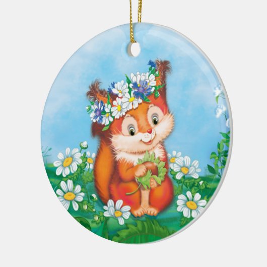 niedliches Eichhörnchen Keramik Ornament (Links)