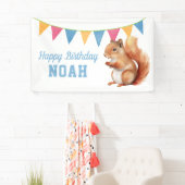Niedliches Eichhörnchen, Kindergeburtstag Party Banner (Insitu)