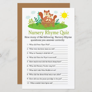 Niedliches Eichhörnchen-Kinderzimmer Rhyme Quiz Ki