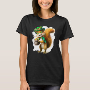 Niedliches Eichhörnchen Leprechaun St Patricks Day T-Shirt