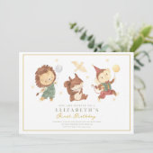 Niedliches Eichhörnchen, Löwen und Affen Erster Ge Einladung (Stehend Vorderseite)