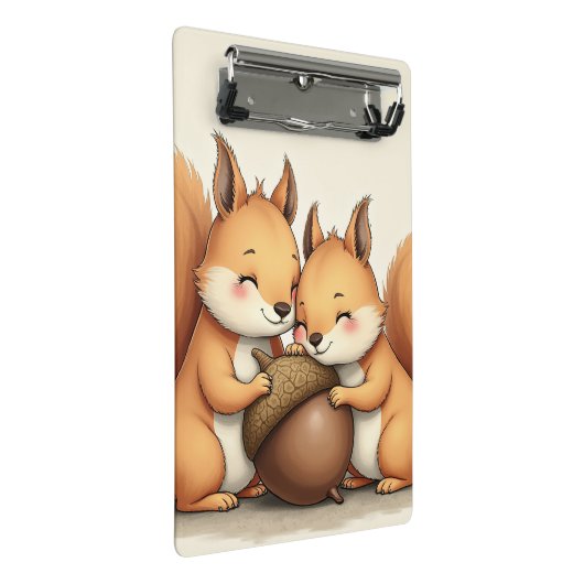 niedliches Eichhörnchen Mini Klemmbrett (Schrägansicht)