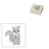 Niedliches Eichhörnchen mit Acorn Gummistempel (Stempel)