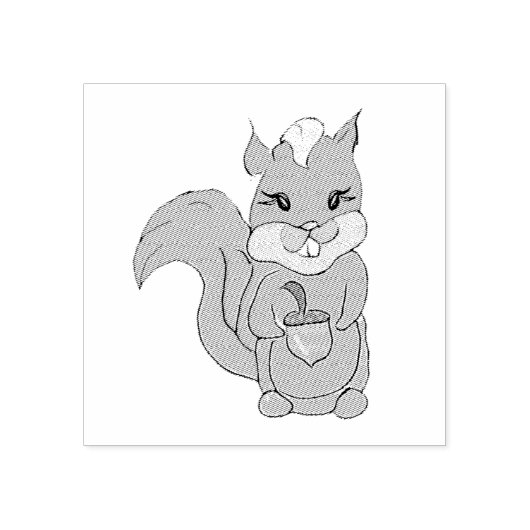 Niedliches Eichhörnchen mit Acorn Gummistempel (Prägung)