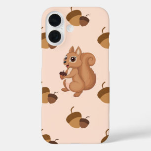 Niedliches Eichhörnchen mit Acorn iPhone Gehäuse 16 Hülle
