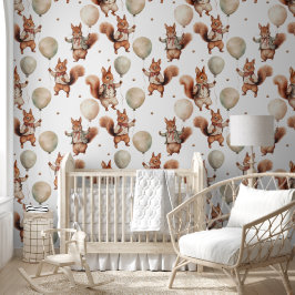 Niedliches Eichhörnchen mit Balloons Peel and Stic Tapete