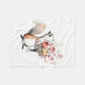 Niedliches Eichhörnchen mit Blumenstrauß Fleecedecke (Vorderseite (Horizontal))