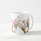 Niedliches Eichhörnchen mit Blumenstrauß Kaffeetasse (VorderseiteRechts)