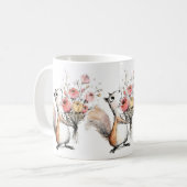 Niedliches Eichhörnchen mit Blumenstrauß Kaffeetasse (Vorderseite Links)