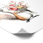 Niedliches Eichhörnchen mit Blumenstrauß Poster (Ecke)