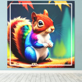 Niedliches Eichhörnchen mit Brille Leinwanddruck (Insitu (Holzboden))