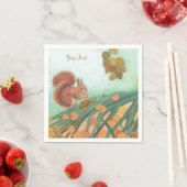 Niedliches Eichhörnchen mit Haselnussbildern Serviette (Beispiel)