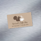 Niedliches Eichhörnchen mit Kaffee Magnetische Visitenkarte (Beispiel)