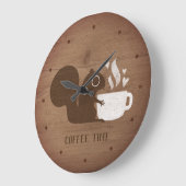 Niedliches Eichhörnchen mit Kaffee | Whimsistische Große Wanduhr (Winkel)