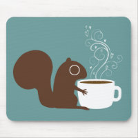 Niedliches Eichhörnchen mit Kaffee | Whimsistische