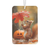 Niedliches Eichhörnchen mit Leaf-Regenschirm - Her Autolufterfrischer (Rückseite)