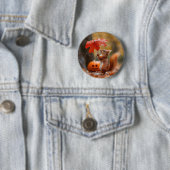 Niedliches Eichhörnchen mit Leaf-Regenschirm - Her Button (Beispiel)