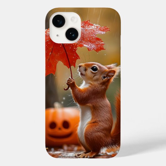 Niedliches Eichhörnchen mit Leaf-Regenschirm - Her Case-Mate iPhone Hülle (Rückseite)