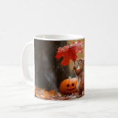 Niedliches Eichhörnchen mit Leaf-Regenschirm - Her Kaffeetasse (Vorderseite Links)