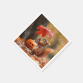 Niedliches Eichhörnchen mit Leaf-Regenschirm - Her Serviette (Ecke)
