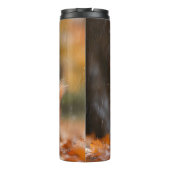 Niedliches Eichhörnchen mit Leaf-Regenschirm - Her Thermosbecher (Rückseite)