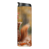 Niedliches Eichhörnchen mit Leaf-Regenschirm - Her Thermosbecher (Nach rechts gedreht)