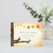 Niedliches Eichhörnchen mit Mistletoe und Herbstla Postkarte (Stehend Vorderseite)