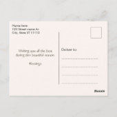 Niedliches Eichhörnchen mit Mistletoe und Herbstla Postkarte (Rückseite)