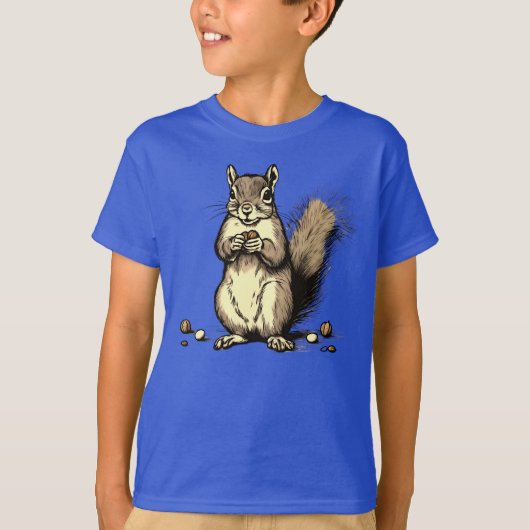Niedliches Eichhörnchen mit Nüssen für Tierliebhab T-Shirt (Vorderseite)