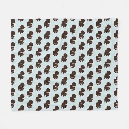 Niedliches Eichhörnchen mit Nut Pattern | Wildtier Fleecedecke (Vorderseite (Horizontal))