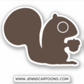 Niedliches Eichhörnchen mit Nut | Whimsisches Wood Aufkleber (Vorderseite)