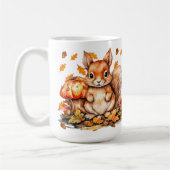 Niedliches Eichhörnchen mit Pilzen - Herbstwild Kaffeetasse (Links)