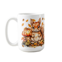 Niedliches Eichhörnchen mit Pilzen - Herbstwild