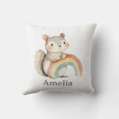 Niedliches Eichhörnchen mit Regenbogen Modernes Ki Kissen (Rückseite)
