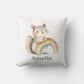 Niedliches Eichhörnchen mit Regenbogen Modernes Ki Kissen (Vorderseite)
