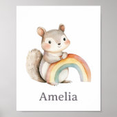 Niedliches Eichhörnchen mit Regenbogen Modernes Ki Poster (Vorne)