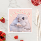 Niedliches Eichhörnchen mit rosa Blume Papier Napk Serviette (Beispiel)
