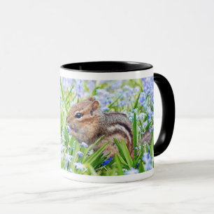 Niedliches Eichhörnchen mit Wildblumen - naturlich Tasse