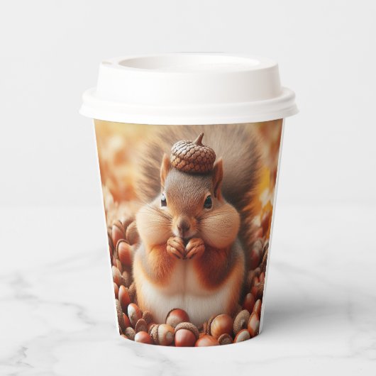 Niedliches Eichhörnchen Pappbecher (Rückseite)