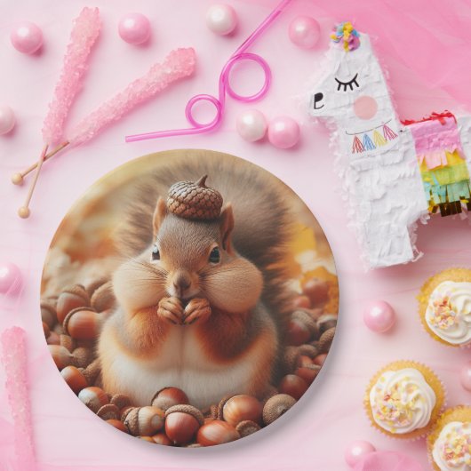 Niedliches Eichhörnchen Pappteller (Party)