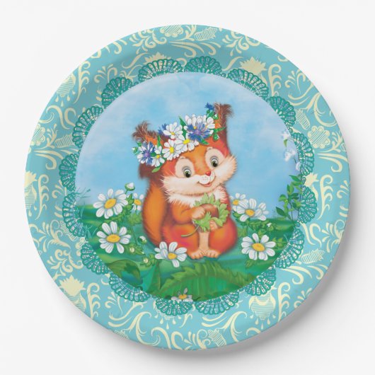 niedliches Eichhörnchen Pappteller (Vorderseite)