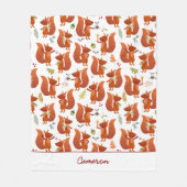 Niedliches Eichhörnchen Personalisiert Woodland Fleecedecke (Vorderseite)