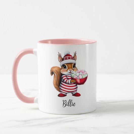 Niedliches Eichhörnchen Personalisierte Weihnachts Tasse (Links)