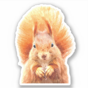 Niedliches Eichhörnchen-Portrait Aufkleber
