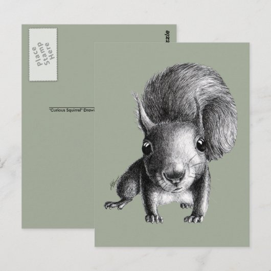 Niedliches Eichhörnchen Postkarte (Vorne/Hinten)
