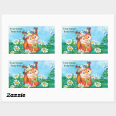 niedliches Eichhörnchen Rechteckiger Aufkleber (Blatt)